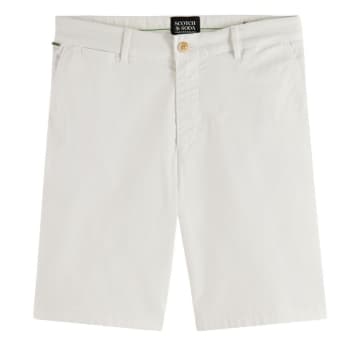 Scotch & Soda Stuart Garment Dye Chino Shorts In White