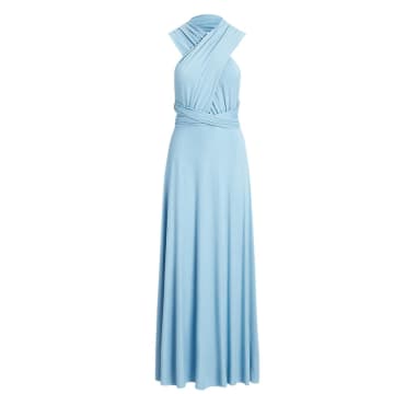 Shop Ralph Lauren Womenswear Dress Blue Wrap Around Jersey Cocktail Dress
