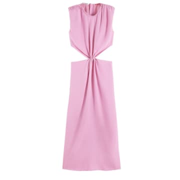 Shop Scotch & Soda Orchid Pink Cut Out Midi Dress