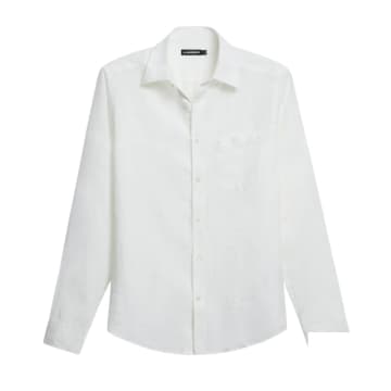 J. Lindeberg Clean Linen Slim Shirt In White