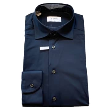 Eton Four-way Stretch Slim Fit Shirt In Blue