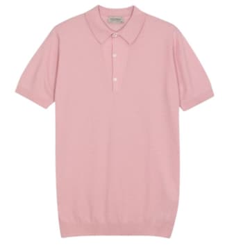 John Smedley Roth Pique Polo Shirt In Pink