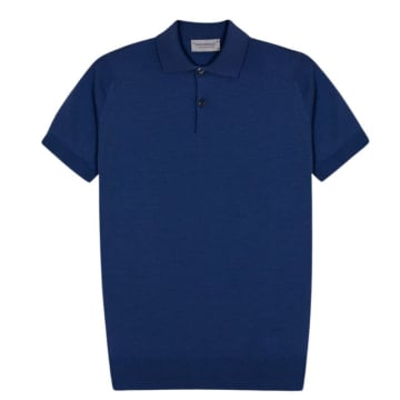 John Smedley Lapis Blue Payton Short Sleeve Polo Shirt