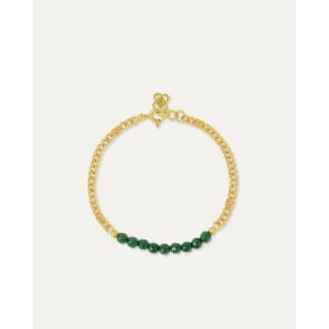 Ottoman Hands Margot Green Jade Chain Bracelet