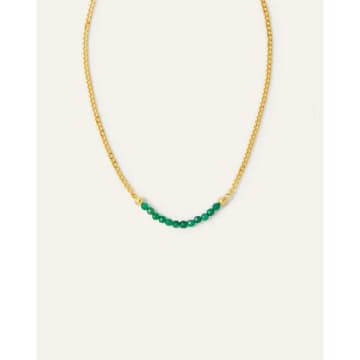 Ottoman Hands Margot Green Jade Beaded Chain Necklace