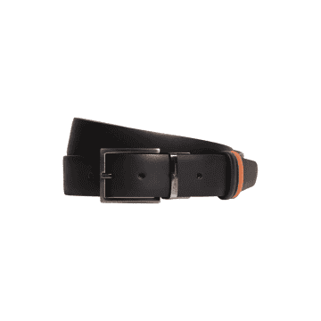Oliver Sweeney Black And Tan  Caravonica Calf Leather Belt