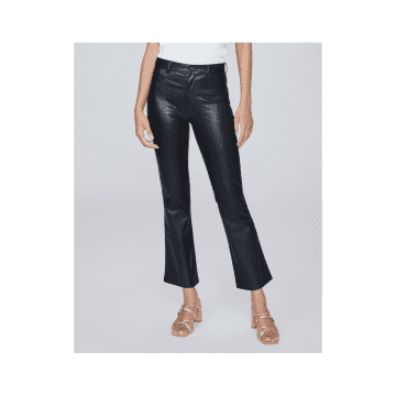 Shop Paige Black Claudine Ankle Flare Faux Leather Trousers