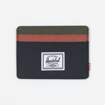 Herschel Supply Co. Charlie Card Holder Wallet In Black, Ivy Green & Brown