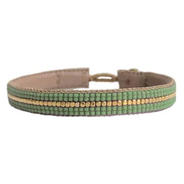 Tuskcollection The Stripe Leather Bracelet Colour Options Available In Green