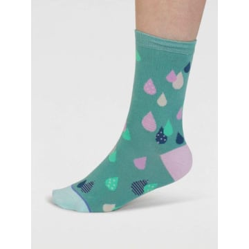 Thought Spw884 Oriane Weather Organic Cotton Socks In Lichen Green