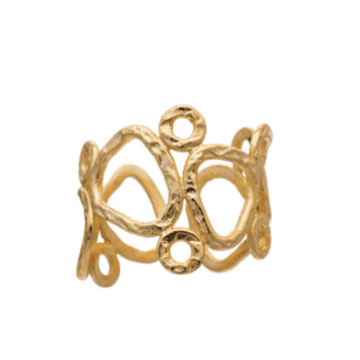 Azuni London Thalia Small Gold Sculptural Ring