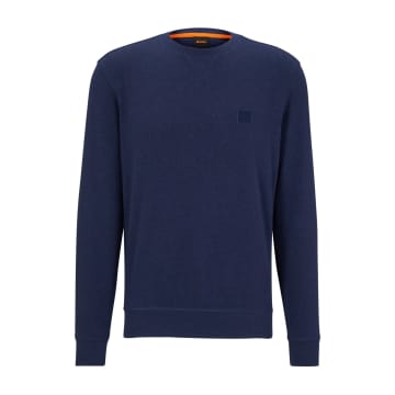 Hugo Boss Navy Westart Jersey Sweatshirt In Blue