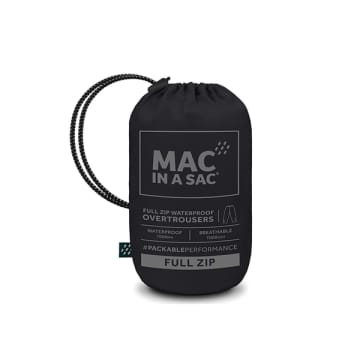 Mac In A Sac Waterproof Black Overtrousers Unisex Full Zip