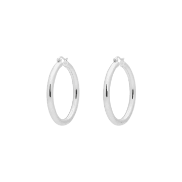 Anna + Nina Classique Hoop Earrings In Metallic