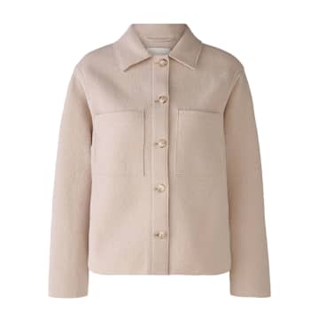 Oui Fashion Jacket From Boiled Wool In Stone