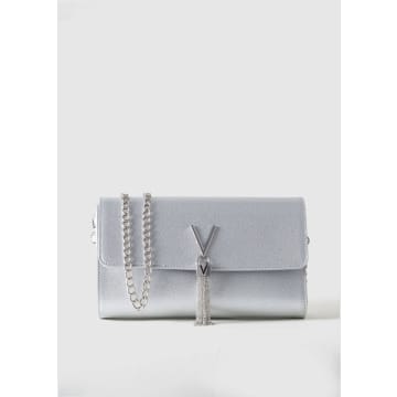 Valentino Bags Divina foldover clutch bag in grey