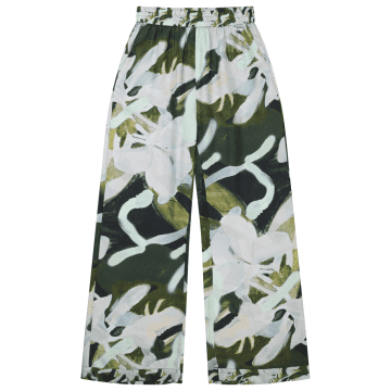 Munthe Arum Artist Print Silk Trousers Size: 8, Col: Army