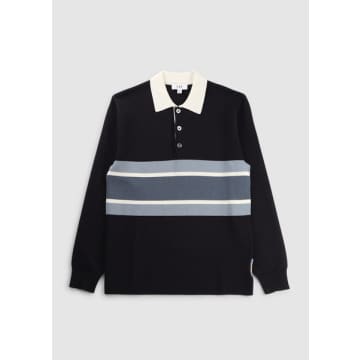 CHE CHE MENS KNITED RUGBY POLOSHIRT IN NAVY