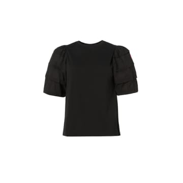 Scamp & Dude Black Pintuck Sleeve T Shirt