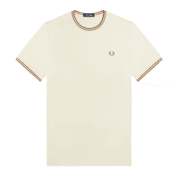 Fred Perry Twin Tipped T-shirt (oatmeal) In Oatmeal 691