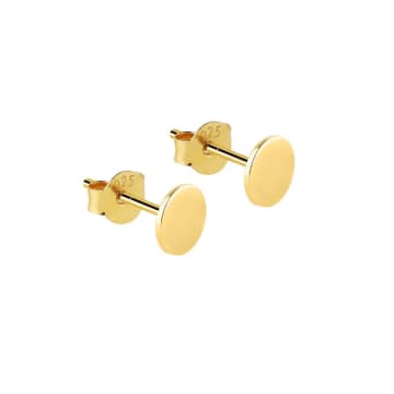 Juulry Gold Plated Coin Stud Earrings