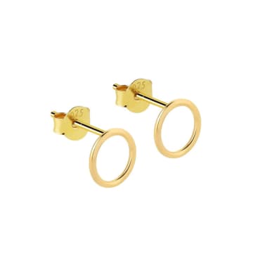 Juulry Gold Plated Circle Stud Earrings Earrings