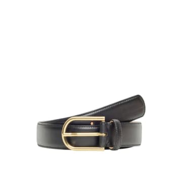Selected Femme Ellen Leather Belt In Black