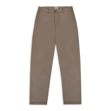 Burrows And Hare Men's Brown Cotton/linen Trouser - Khaki