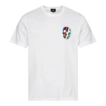 Paul Smith Ps By  Stripe Skull T Shirt White In Whites