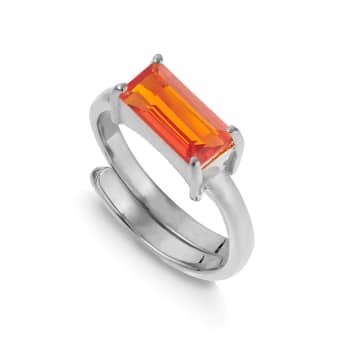 Svp Jewellery Svp Nirvana Large Orange Quartz Silver Ring