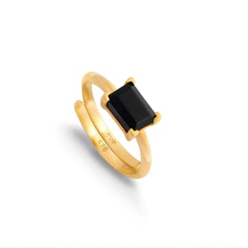 Svp Jewellery Svp Indu Black Quartz Gold Ring