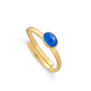 Svp Jewellery Svp Atomic Micro Blue Quartz Gold Ring