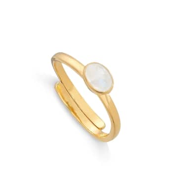 Svp Jewellery Svp Micro Rainbow Moonstone Gold Ring