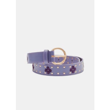 Fabienne Chapot Flower Studded Belt In Purple