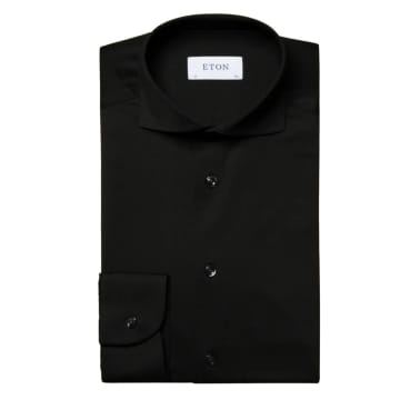 Eton Four Way Stretch Slim Fit Shirt In Black