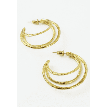My Doris Gold Crescent Hoop Earrings