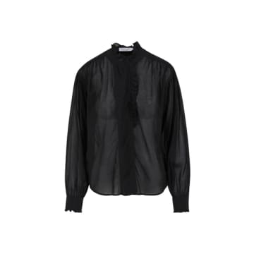 Coster Copenhagen Wide Fit Shirt With Ruffles In Black