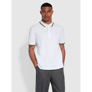 New In Alvin Regular Fit Tipped Collar Polo Shirt In White