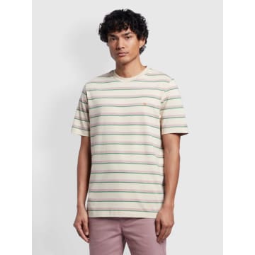 New In Coxsone Regular Fit Multi Stripe Short Sleeve T-shirt In Fog