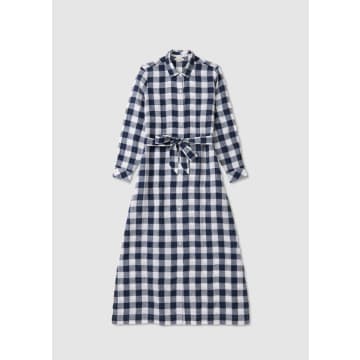 BARBOUR BARBOUR WOMENS MARINE CHECK MAXI DRESS IN NAVY CHECK