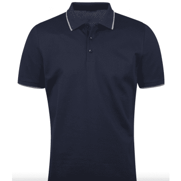 Stenströms Blue Contrast Cotton Polo Shirt