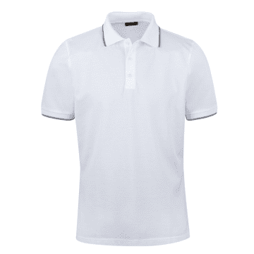 Stenströms White Contrast Cotton Polo Shirt