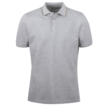 Stenströms Grey Contrast Cotton Polo Shirt