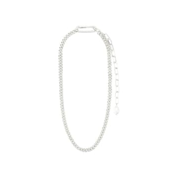 Pilgrim - Heat Silver Recycled Chain Necklace & Pearl In Metallic