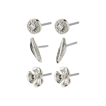 Pilgrim - Echo Silver Recycled Earrings 3-in-1 Set In Metallic