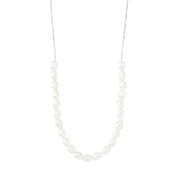 Pilgrim - Berthe Silver Pearl Necklace In Metallic