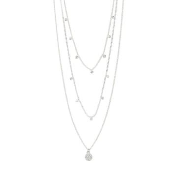 Pilgrim - Chayenne Silver Crystal Layered Necklace In Metallic