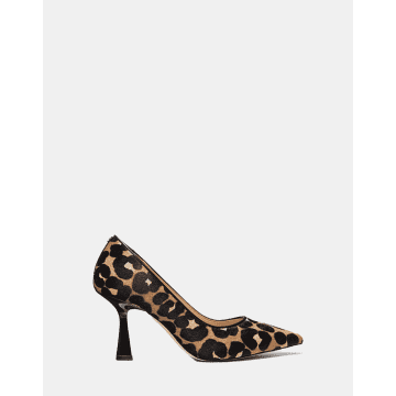Michael Kors Clara Leopard Print Flare Heels In Animal Print