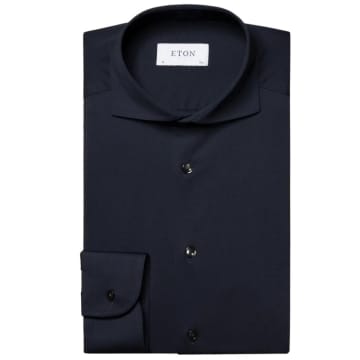 Shop Eton Four Way Stretch Contemporary Fit Shirt In Blue