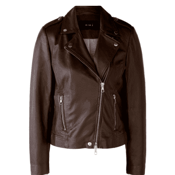 Ouí Dark Brown Leather Liberty Biker Jacket